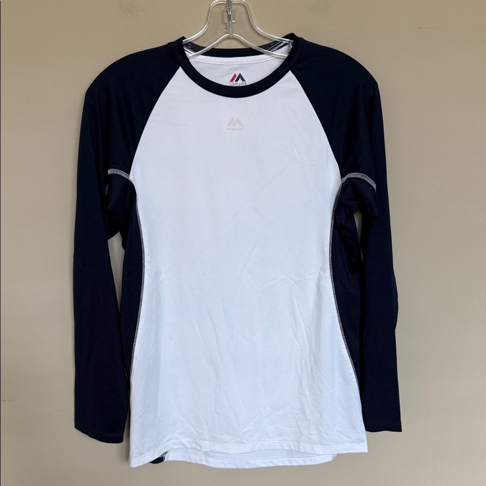 Majestic Navy and White Youth Shirt